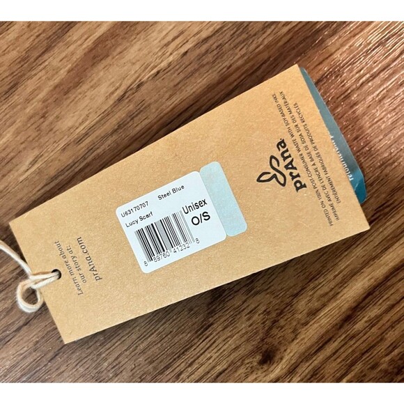 NWT Prana Lucy Scraf Unisex O/S Steel Blue Wool Blend Womens - Picture 8 of 8